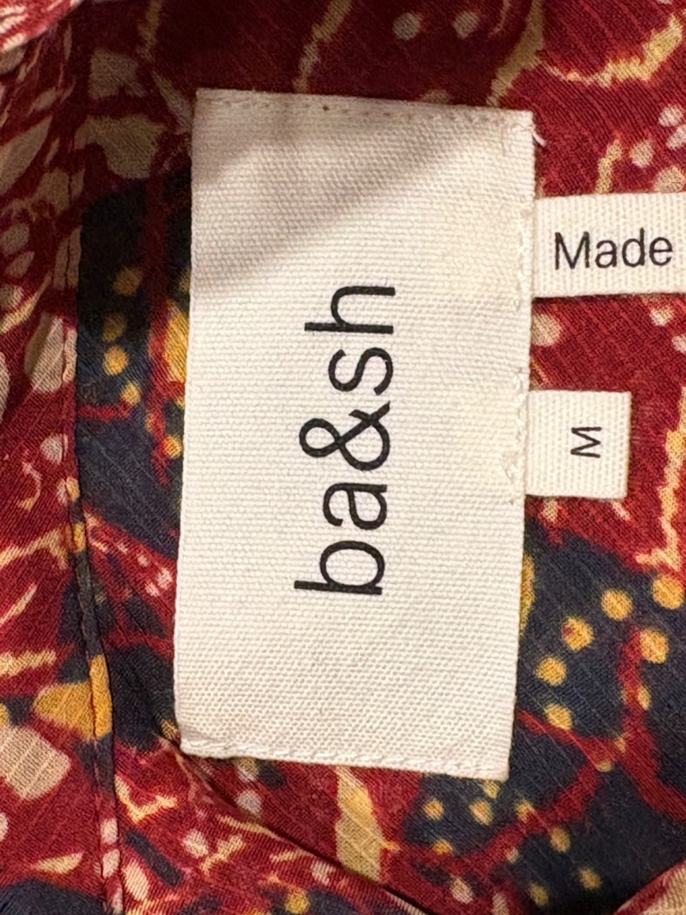 ba&sh Women's Gaelle Blouse Size 6 Women's Bordeaux and Multi Color - Picture 6 of 10
